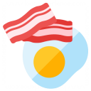 Fried Egg Bacon Icon 128x128