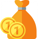Moneybag Coins Icon 128x128
