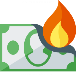 Money Bill Fire Icon 256x256