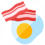 Fried Egg Bacon Icon 64x64