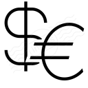 Symbol Dollar Euro Icon 128x128