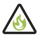 Sign Warning Flammable Icon 128x128