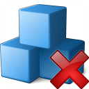Cubes Blue Delete Icon 128x128