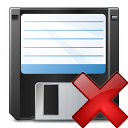 Floppy Disk Delete Icon 128x128