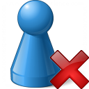 Pawn Blue Delete Icon 128x128