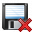 Floppy Disk Delete Icon 32x32
