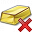 Gold Bar Delete Icon 32x32