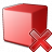 Cube Red Delete Icon 48x48