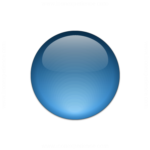 Bullet Ball Glass Blue Icon