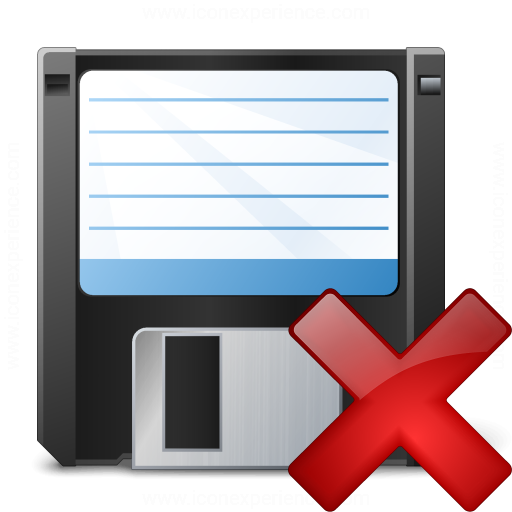 Floppy Disk Delete Icon