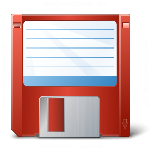 Floppy Disk Red Icon