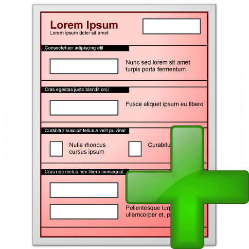 Form Red Add Icon
