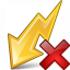 Flash Yellow Delete Icon 64x64