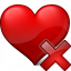 Heart Delete Icon 64x64