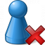 Pawn Blue Delete Icon 64x64