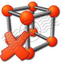Cube Molecule Delete Icon