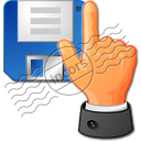 Hand Point Disk Icon