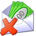 Money Envelope Delete Icon